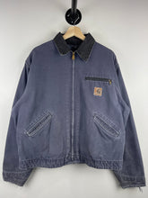 Vintage Carhartt Detroit Blanket Lined Petrol Blue Work Jacket J64 PTL