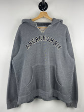 Vintage Abercrombie And Fitch Spellout Embroidered Grey Hoodie