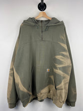 Vintage Carhartt Quarter Zip Sun Faded Green Hoodie