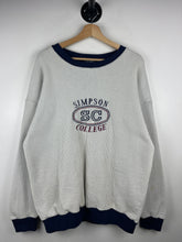 Vintage 90s Simpson College Double Face Thermal Navy Crewneck