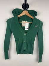 Vintage Hollister 2000's Bella Swan Fitted Babydoll Women's Green Knit Cardigan Hoodie