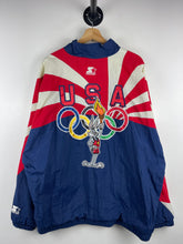 Vintage 90s Starter Looney Tunes Atlanta Olympics USA Navy & Red Windbreaker