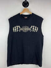 Vintage Harley Davidson Skeleton Ride Hard Pennsylvania Black Cut Off Tank Top