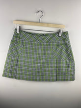 Vintage Lole Green & White Plaid Pleated Women's Mini Skort