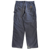 Vintage Carhartt Blanket Lined Thrashed Petrol Grey Work Pants