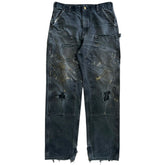 Vintage Carhartt Double Knee Thrashed Faded Black Work Pants