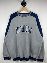 Vintage 90s Starter Michigan Embroidered Grey & Navy Crewneck