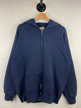 Vintage 90s Tultex Blank Navy Zip Up Hoodie