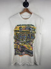 Vintage Dirt Racing Thrashed White Cut Off Tank Top