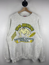 Vintage 90s Sumo Wrestling National Sport Festival Grey Crewneck