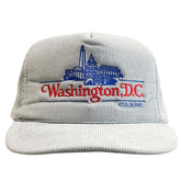 Vintage 90s Washington D.C. Grey Corduroy Snapback Hat