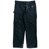 Vintage Carhartt Blanket Lined Thrashed Black Work Pants