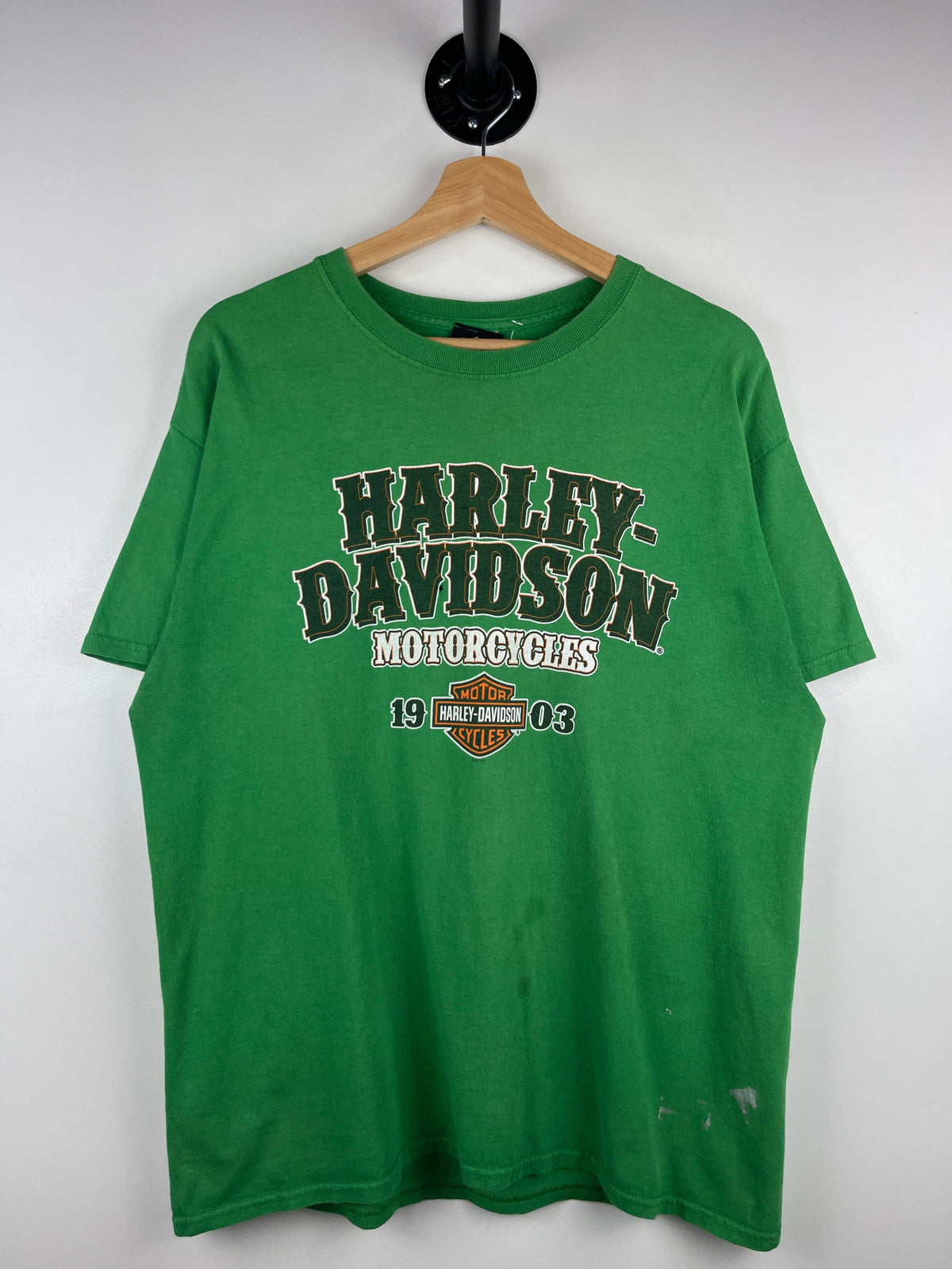 Vintage Harley Davidson Skull Illinois Green Tee