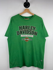 Vintage Harley Davidson Skull Illinois Green Tee