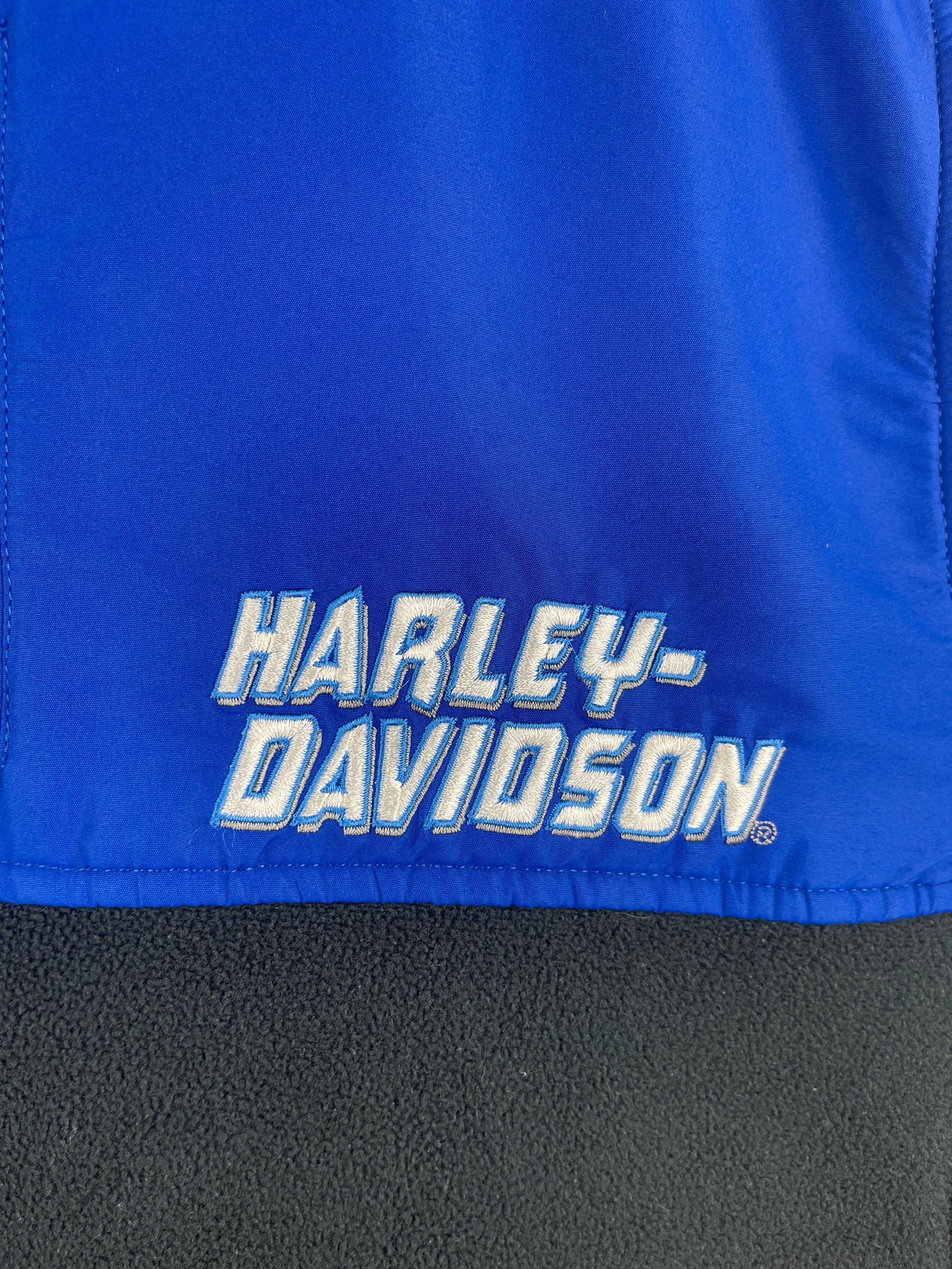 Vintage Harley Davidson Pennsylvania Blue & Black Quarter Zip Fleece Sweater