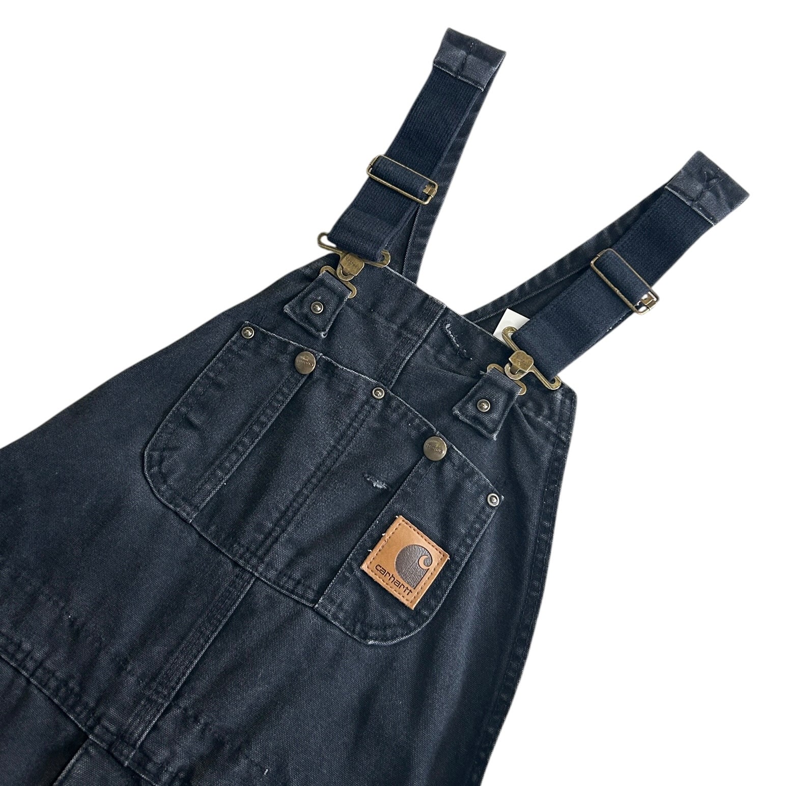 Vintage Carhartt Double Knee Faded Black Insulated Overalls R27 BLK