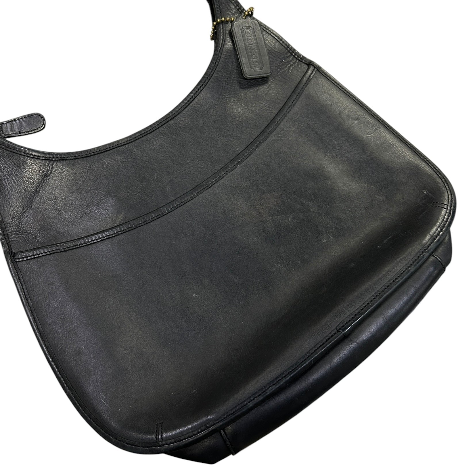 Vintage 90s Coach Ergo Pocket Black Leather Hobo Bag