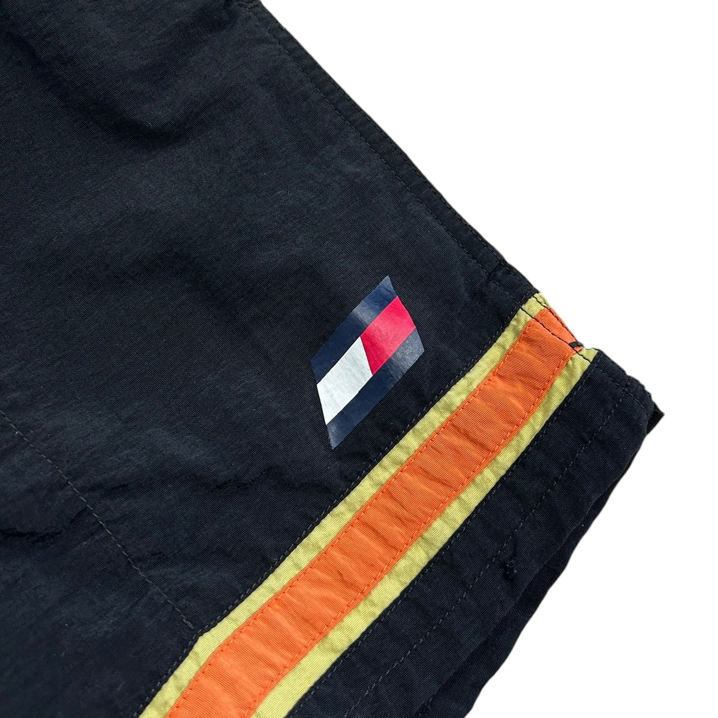 Vintage 90s Tommy Hilfiger Athletics Surfing Black Nylon Shorts