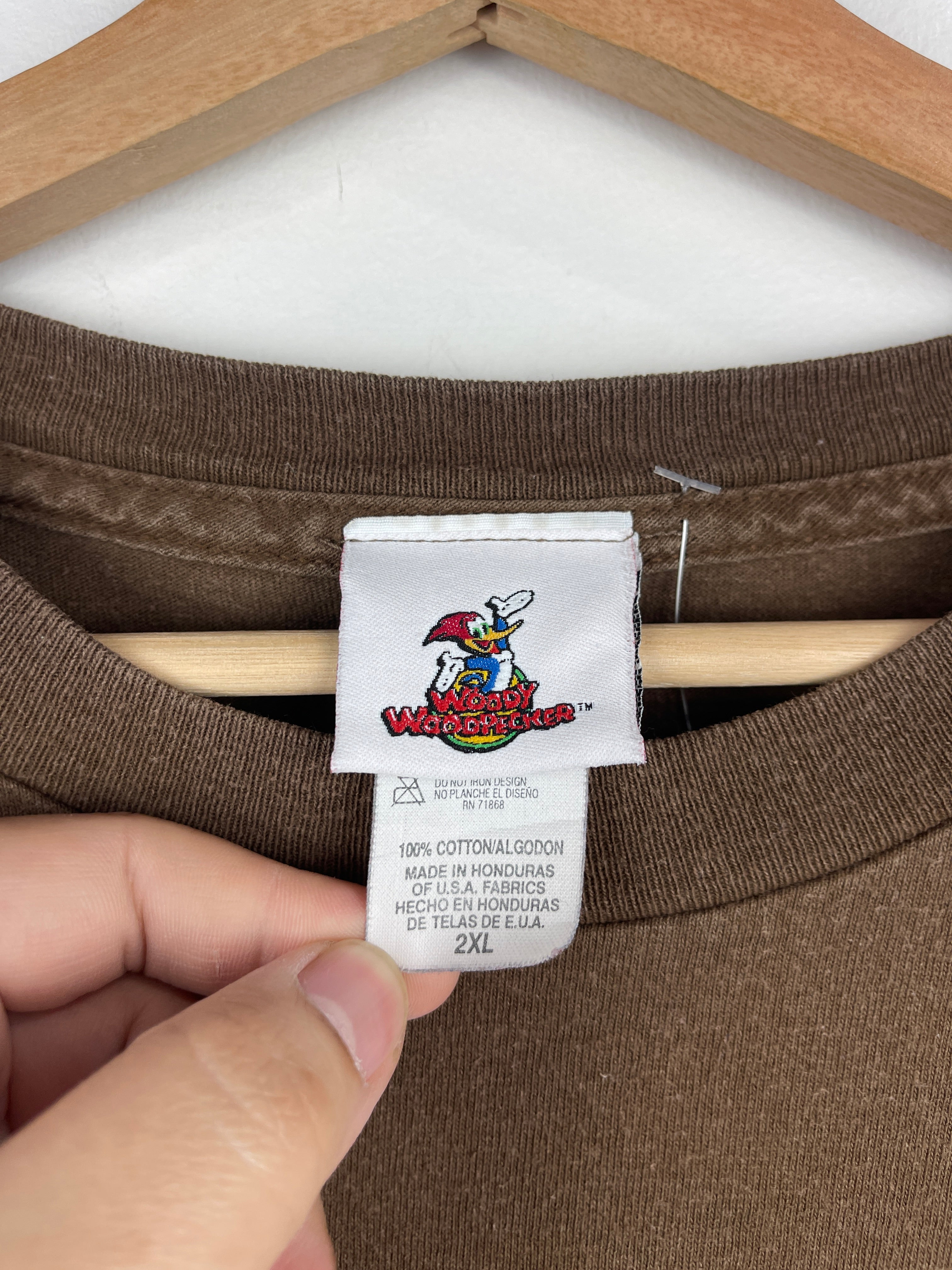 Vintage 90s Woody Woodpecker Brown Tee