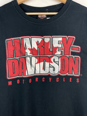 Vintage Harley Davidson Calgary Alberta Canada Black Tee