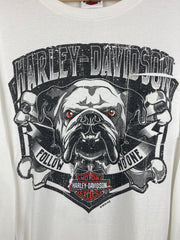 Vintage Harley Davidson Bulldog Dubois Pennsylvania White Long Sleeve