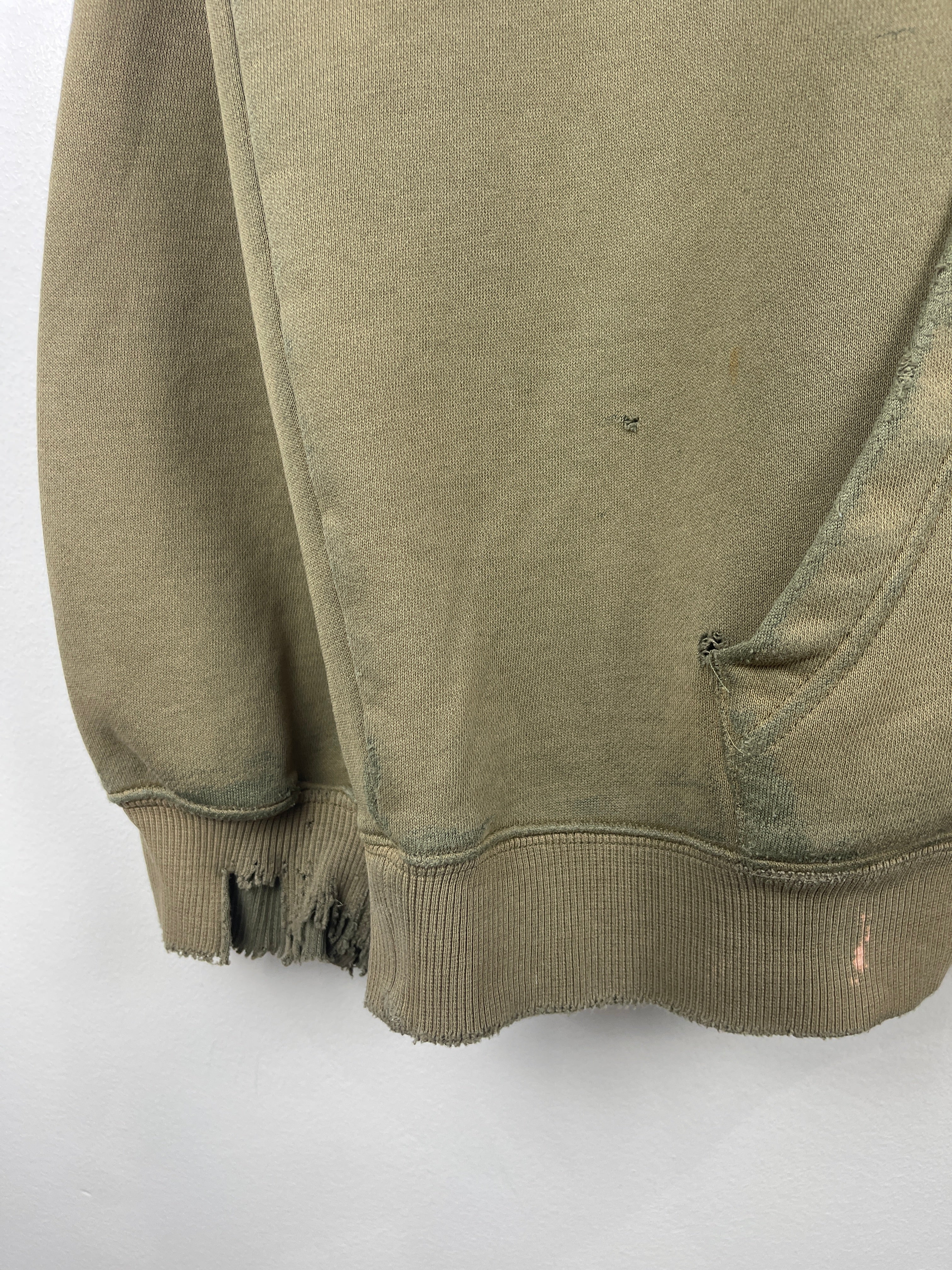 Vintage Adidas Embroidered Thrashed Green Hoodie