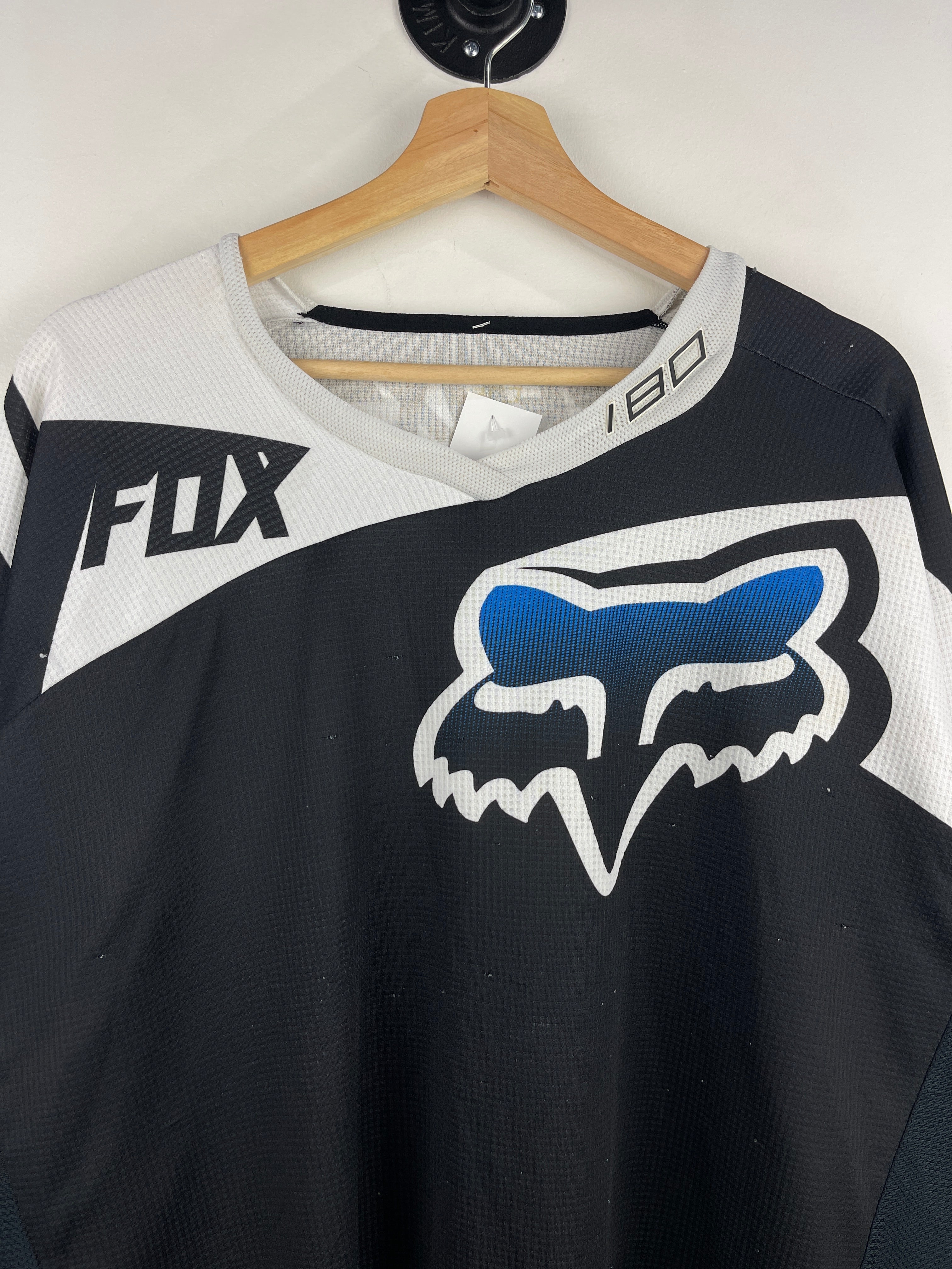 Vintage Fox 180 Motocross Black & White Long Sleeve Jersey