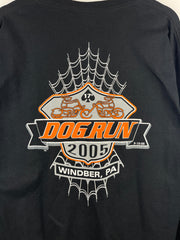 Vintage Dog Run Motorcycle Rally Spider Web Black Long Sleeve