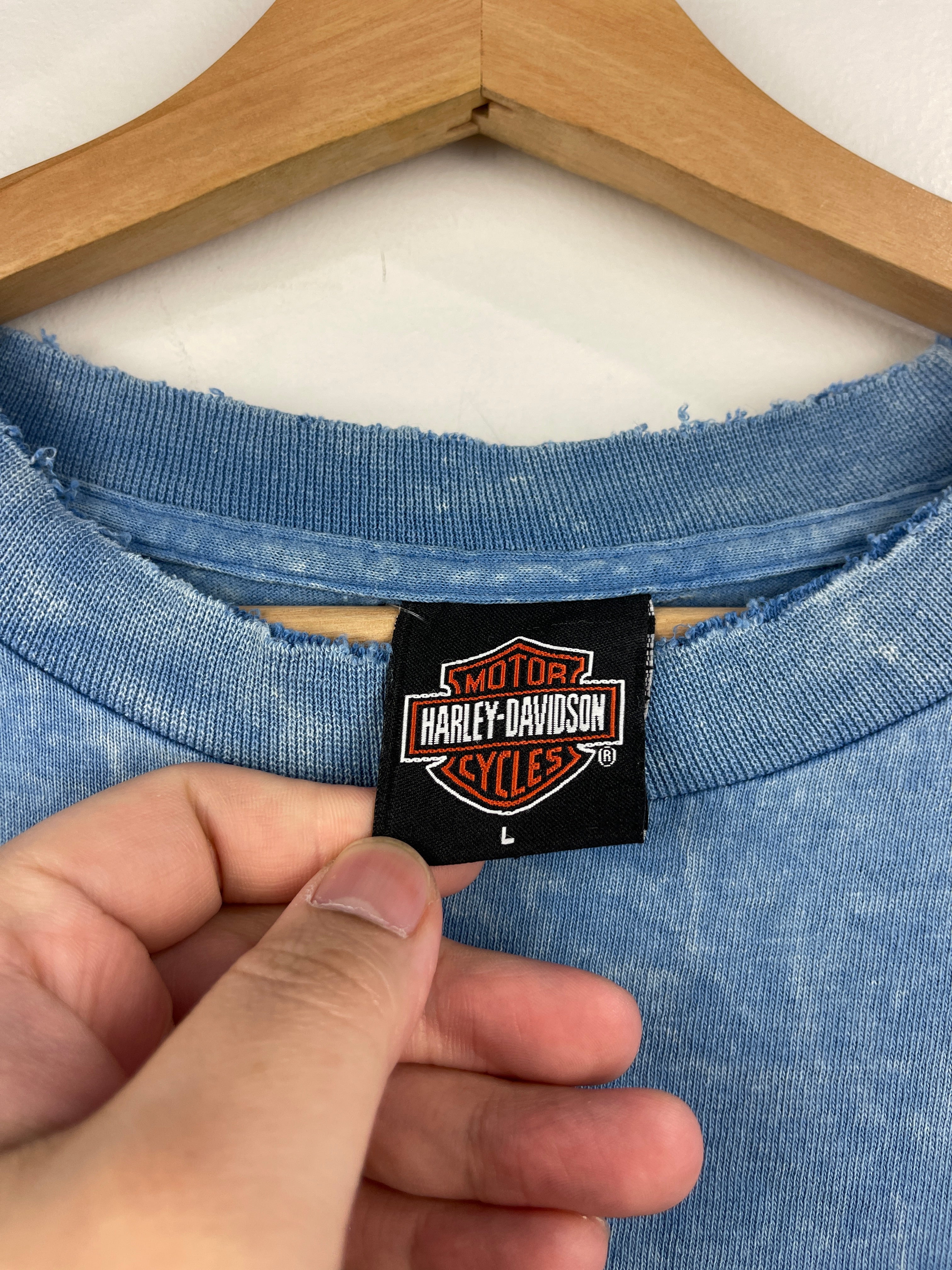 Vintage Harley Davidson Thiensville Wisconsin Blue Tee