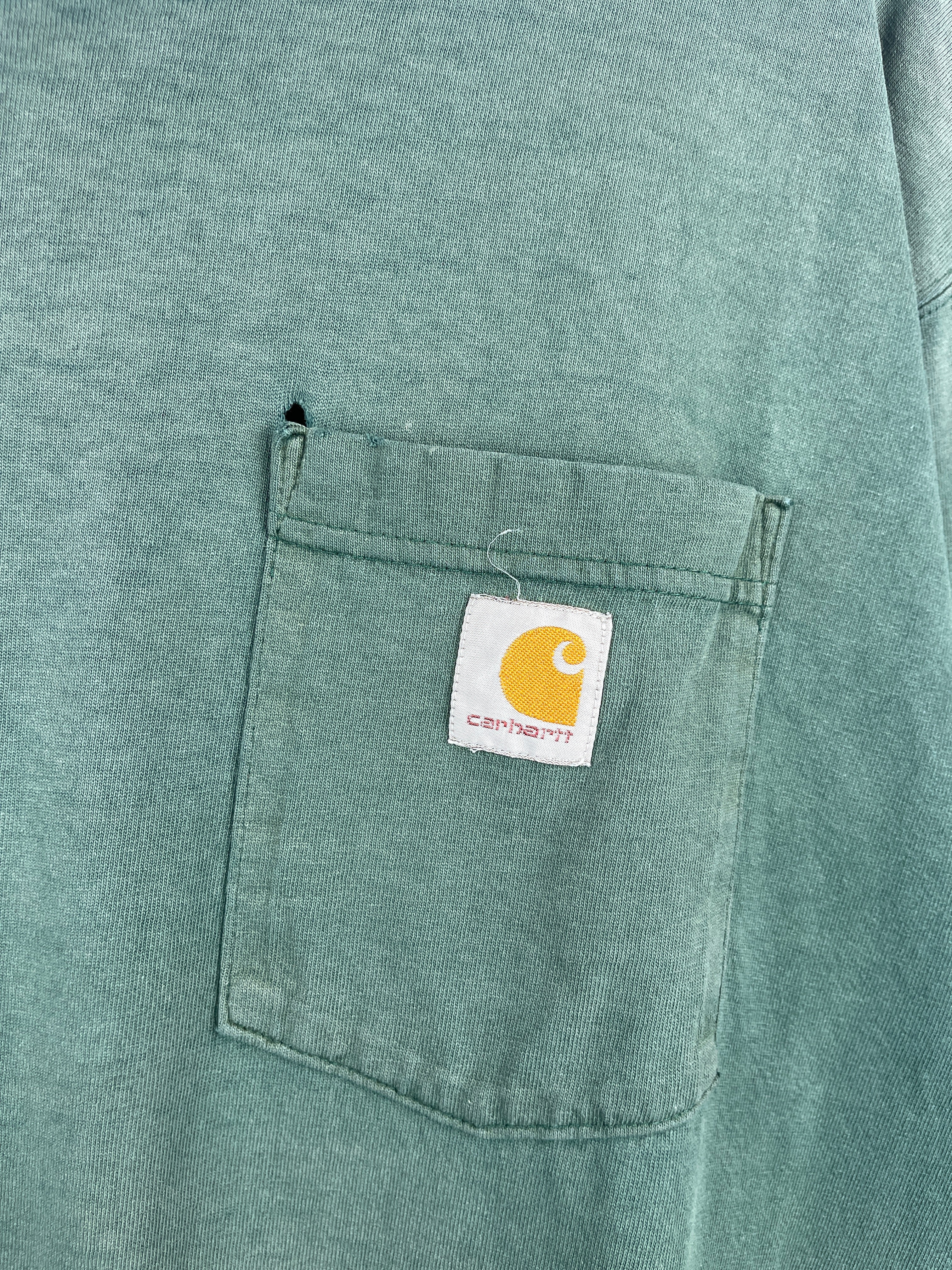 Vintage Carhartt Thrashed Green Pocket Tee