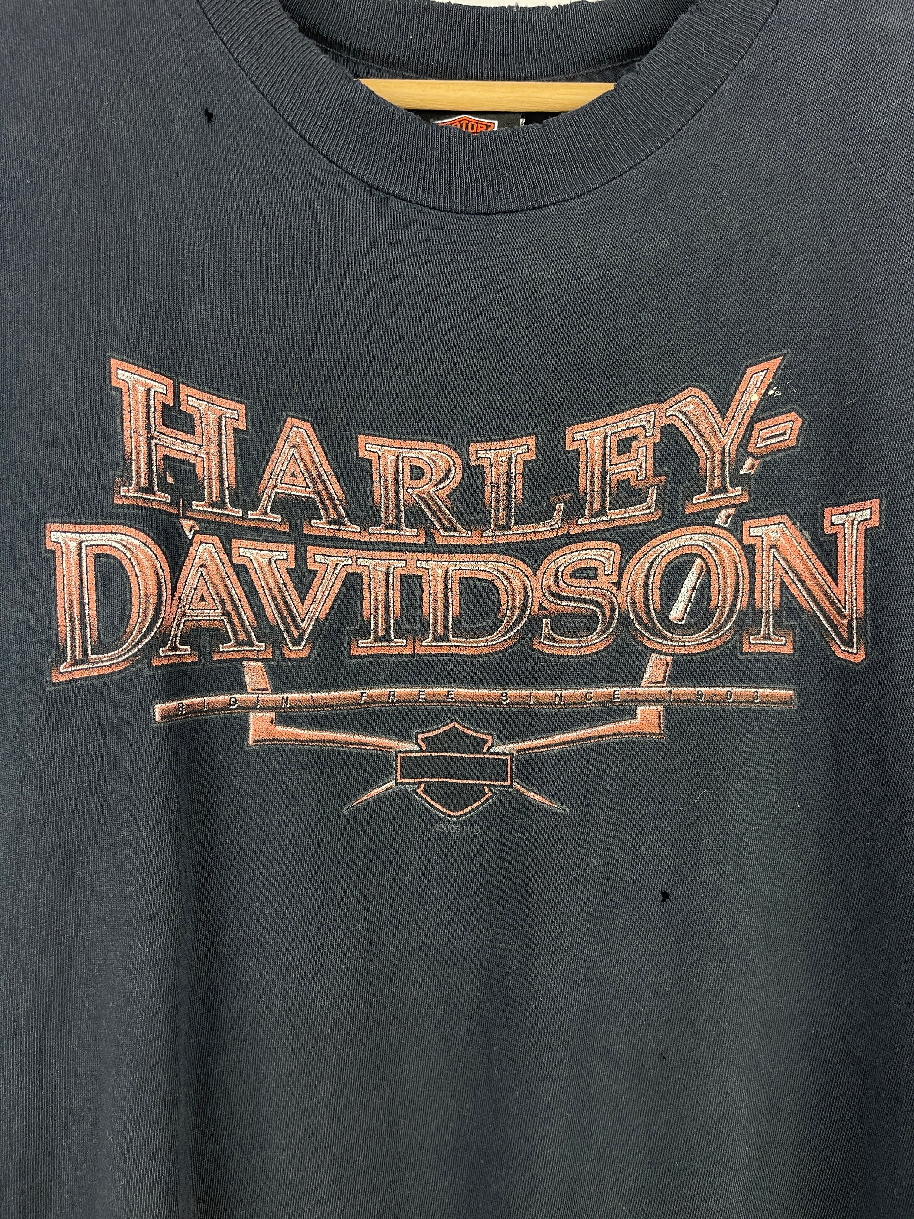 Vintage Harley Davidson Flame Amsterdam Holland Thrashed Black Cut Off Tank Top