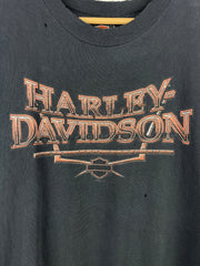 Vintage Harley Davidson Flame Amsterdam Holland Thrashed Black Cut Off Tank Top