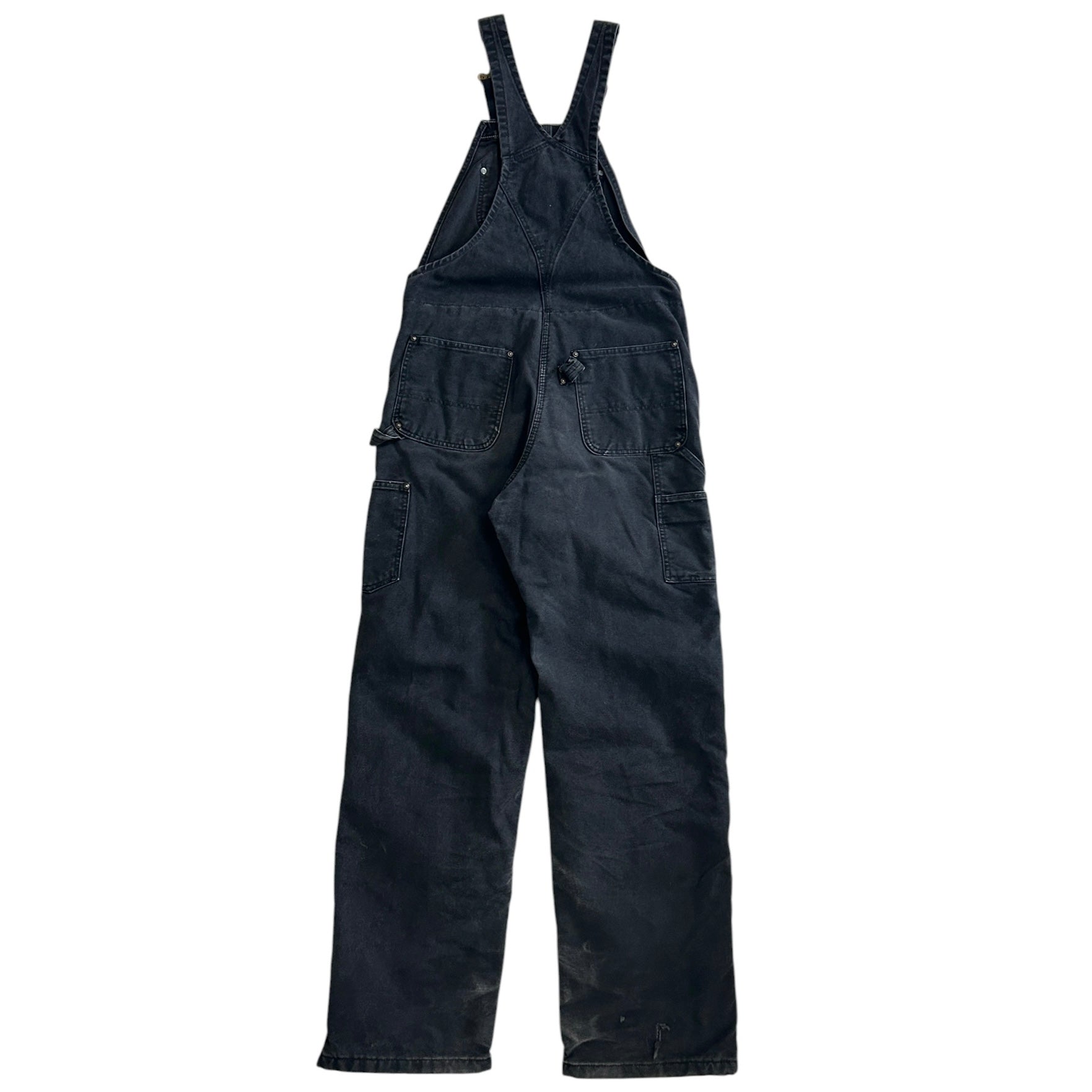 Vintage Carhartt Double Knee Faded Black Insulated Overalls R27 BLK