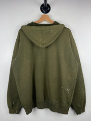 Vintage Carhartt Patch Paint Splattered Green Hoodie