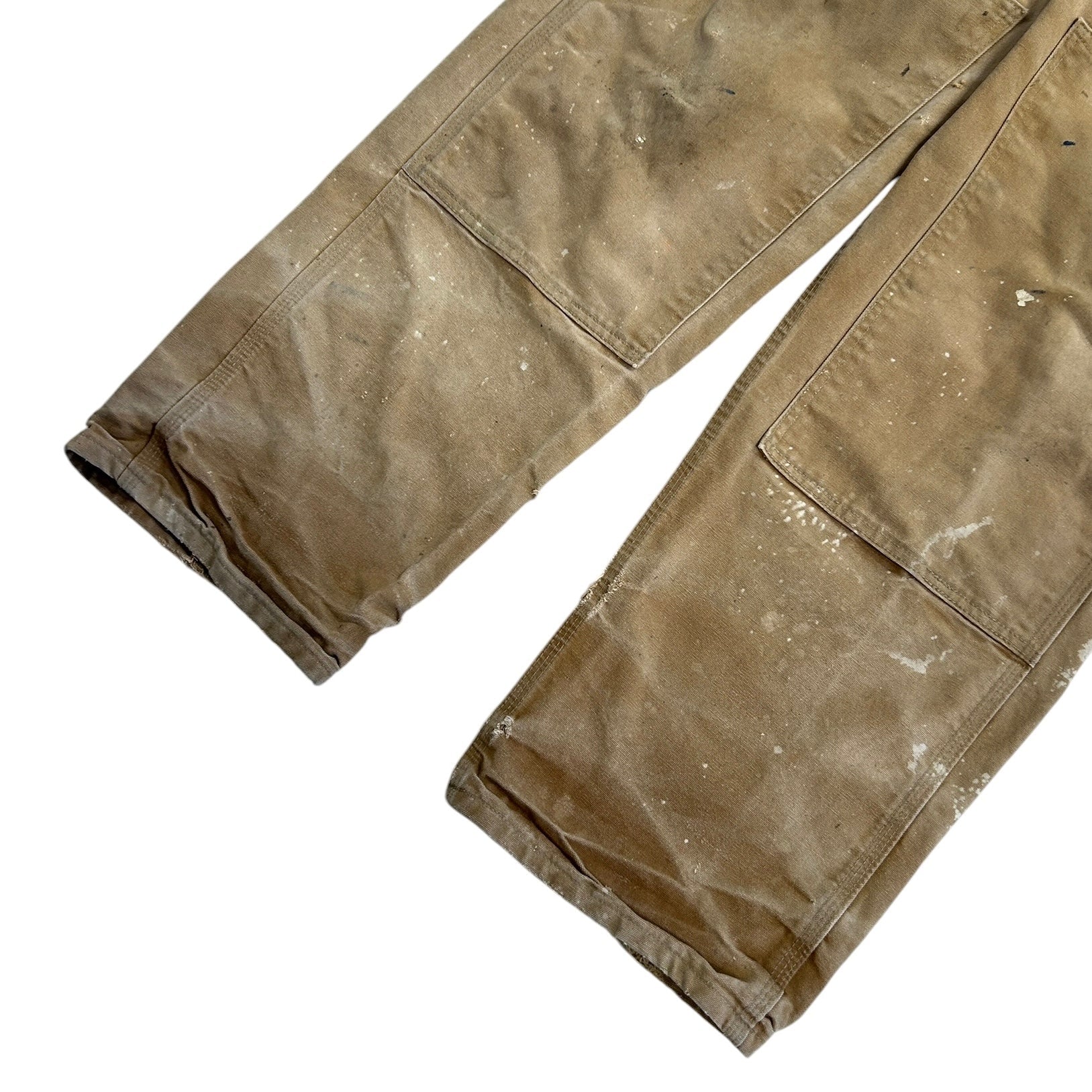 Vintage Carhartt Double Knee Light Brown Overalls R01 BRN