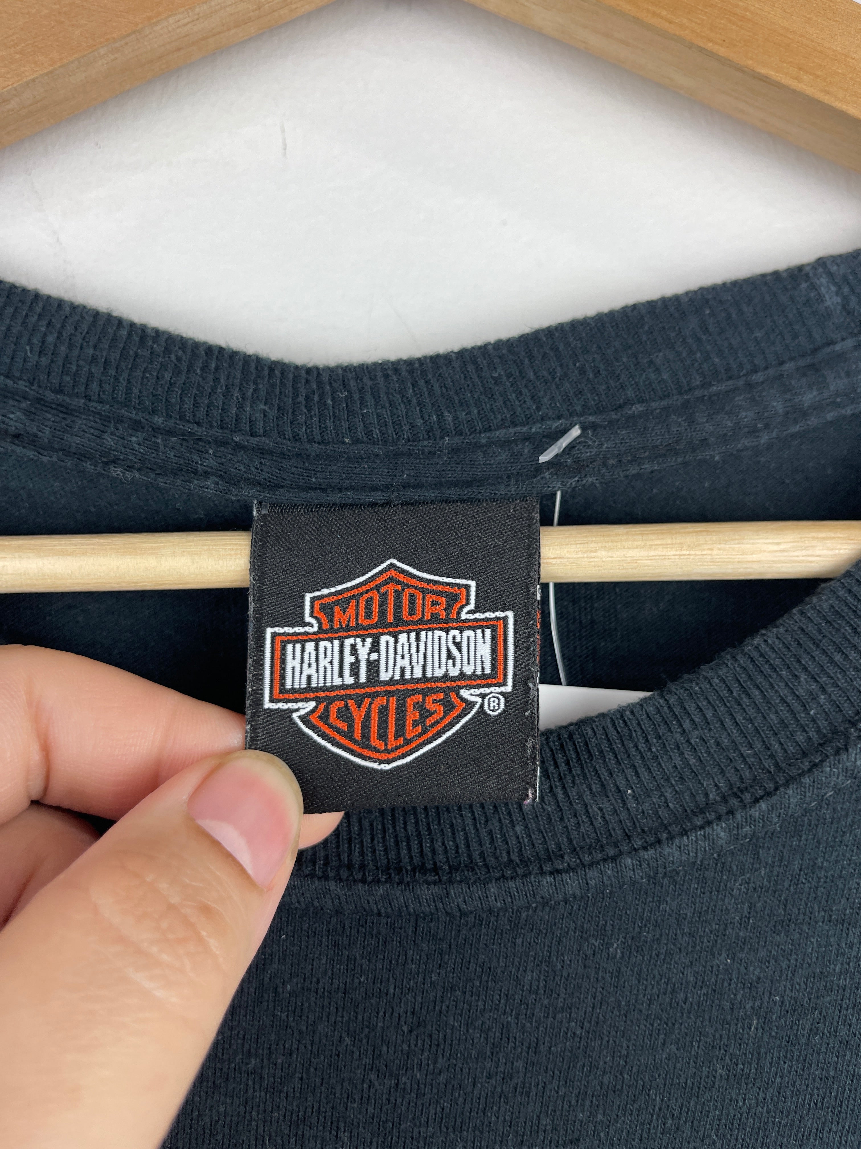 Vintage Harley Davidson Calgary Alberta Canada Black Tee