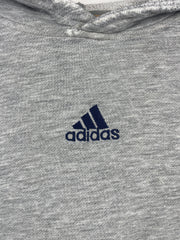 Vintage Adidas 3 Stripe Thrashed Grey Hoodie