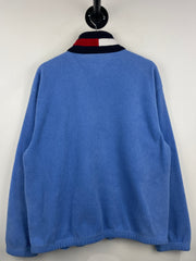 Vintage 90s Tommy Hilfiger Spellout Blue Quarter Zip Fleece Sweater