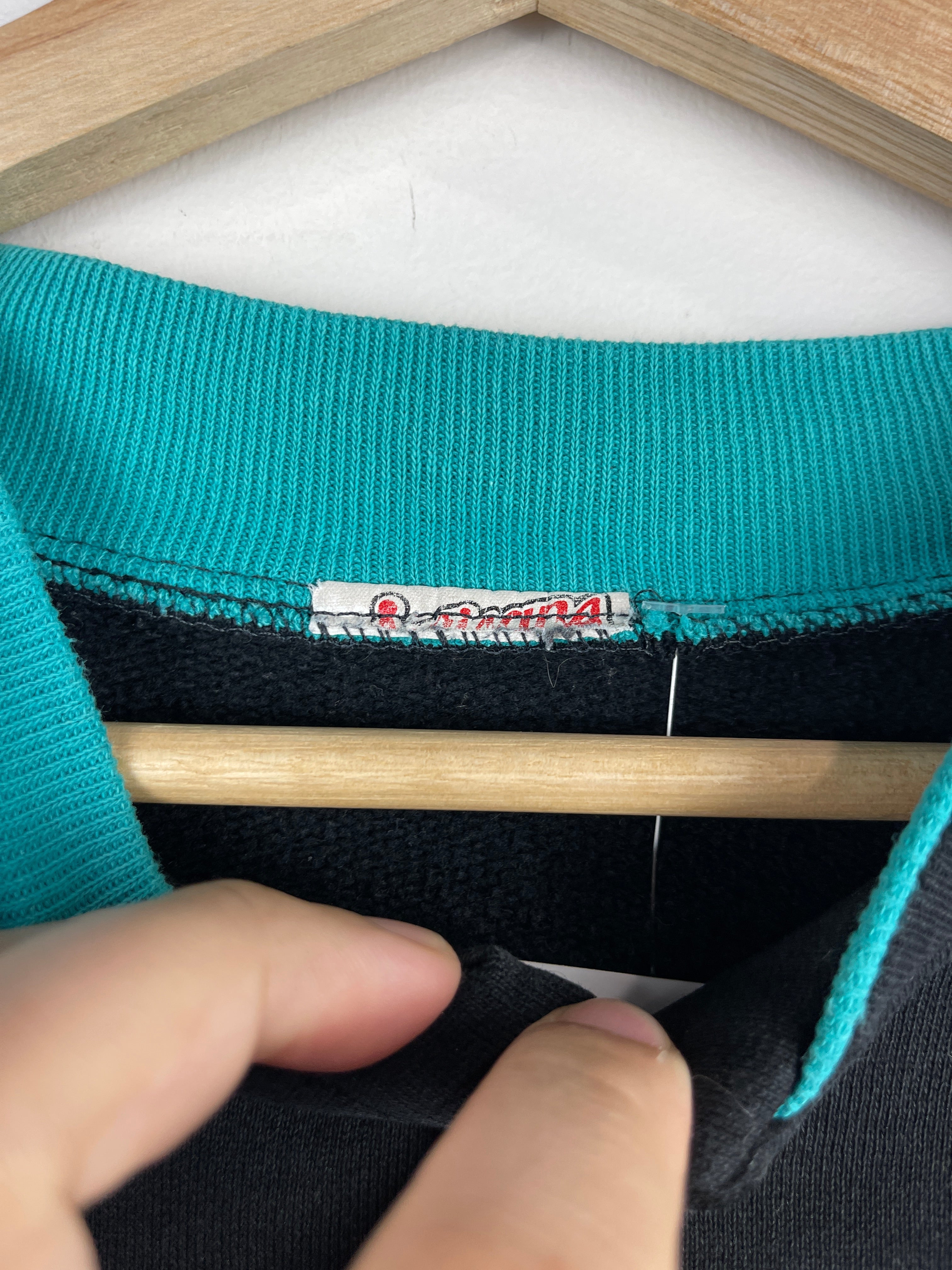 Vintage 90s Snowmobiling Wrap Around Black Henley Crewneck