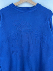 Vintage 90s Sansabelt Golf Blue Knit Sweater