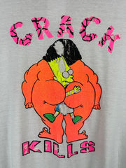 Vintage 90s The Simpsons Bart Simpson Crack Kills Parody White Tee