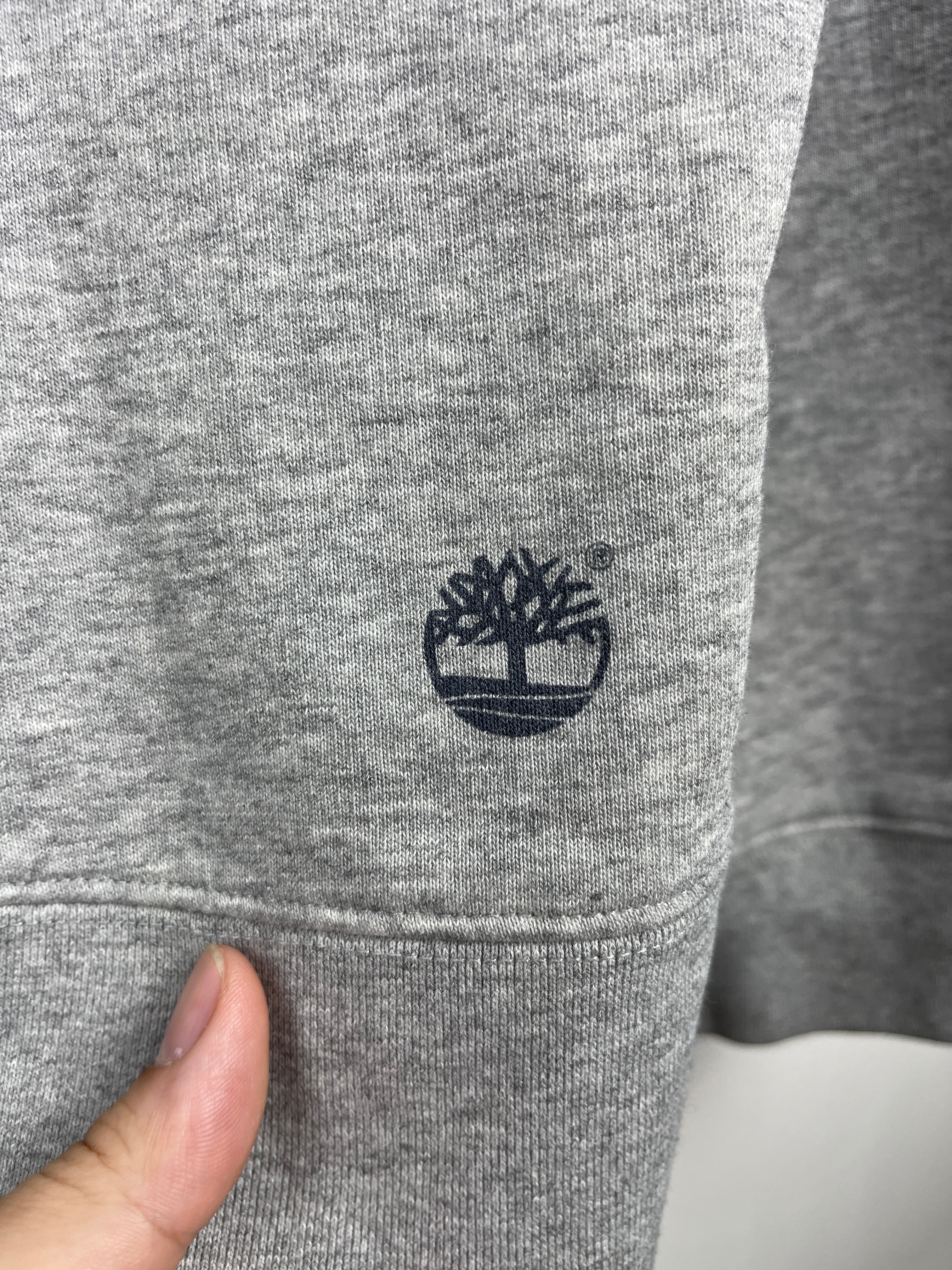 Vintage 90s Timberland Boots Embroidered Grey Hoodie