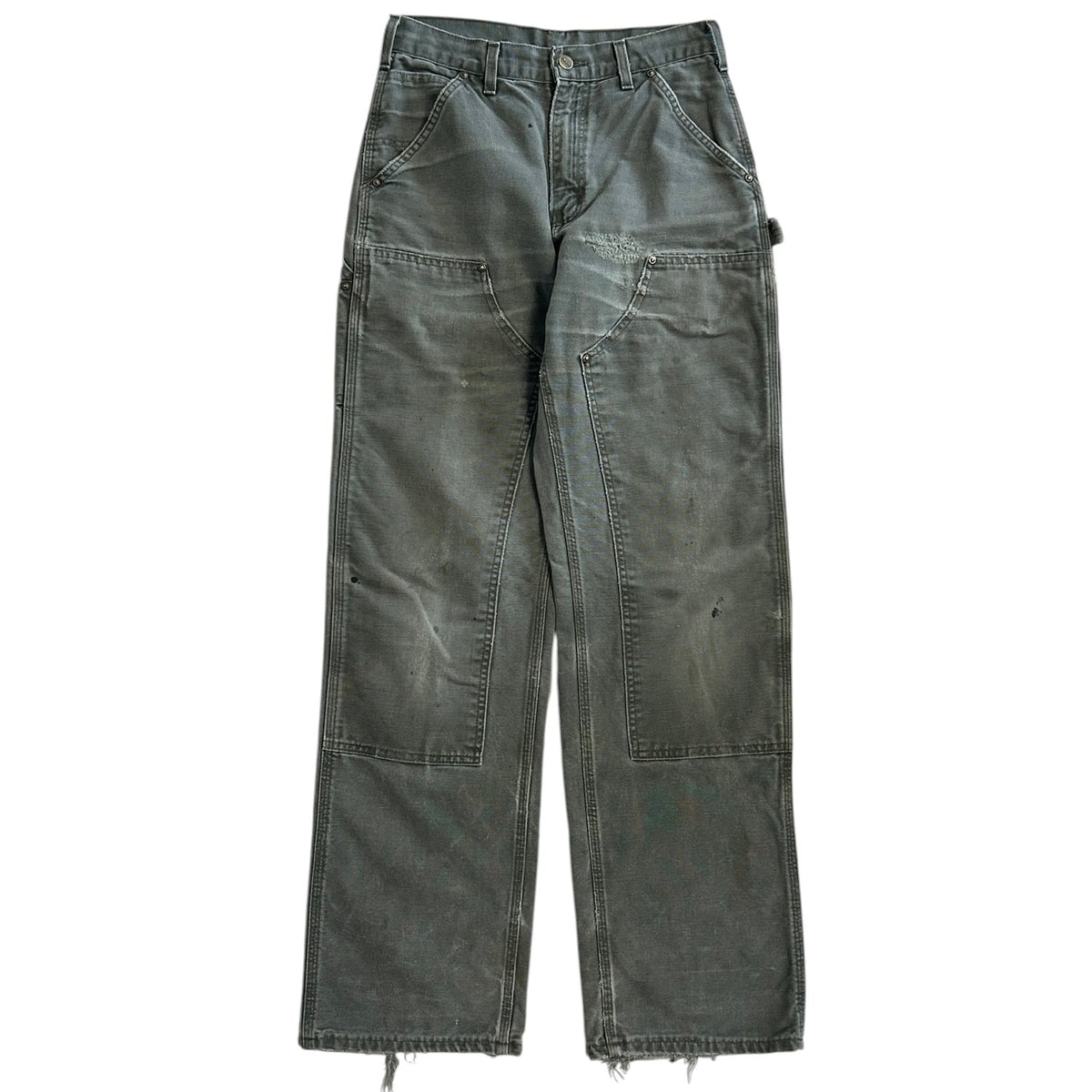 Vintage Carhartt Double Knee Thrashed Moss Green Work Pants