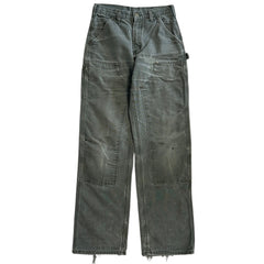 Vintage Carhartt Double Knee Thrashed Moss Green Work Pants