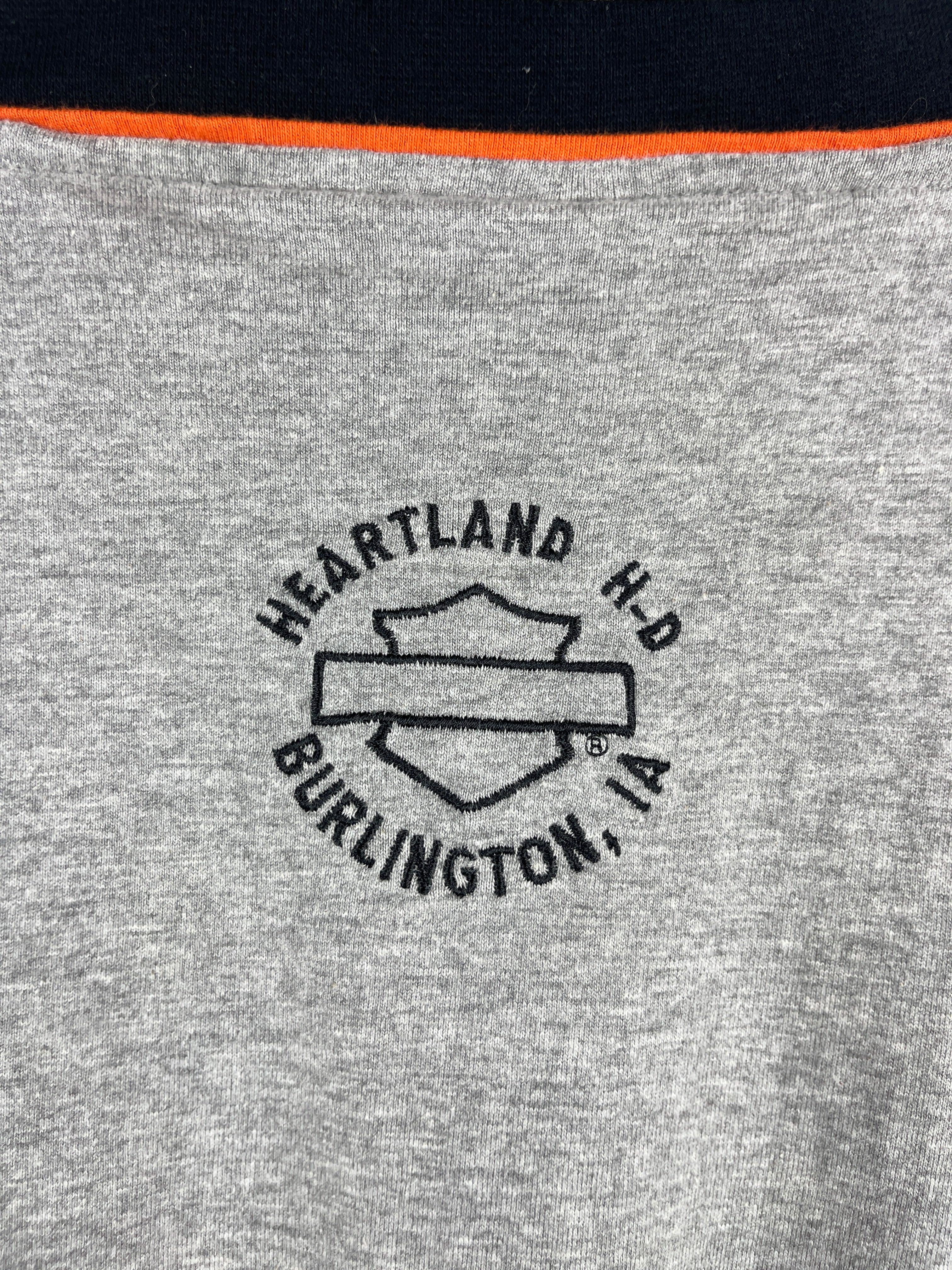 Vintage Harley Davidson Burlington Iowa Embroidered Grey Tee