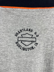 Vintage Harley Davidson Burlington Iowa Embroidered Grey Tee