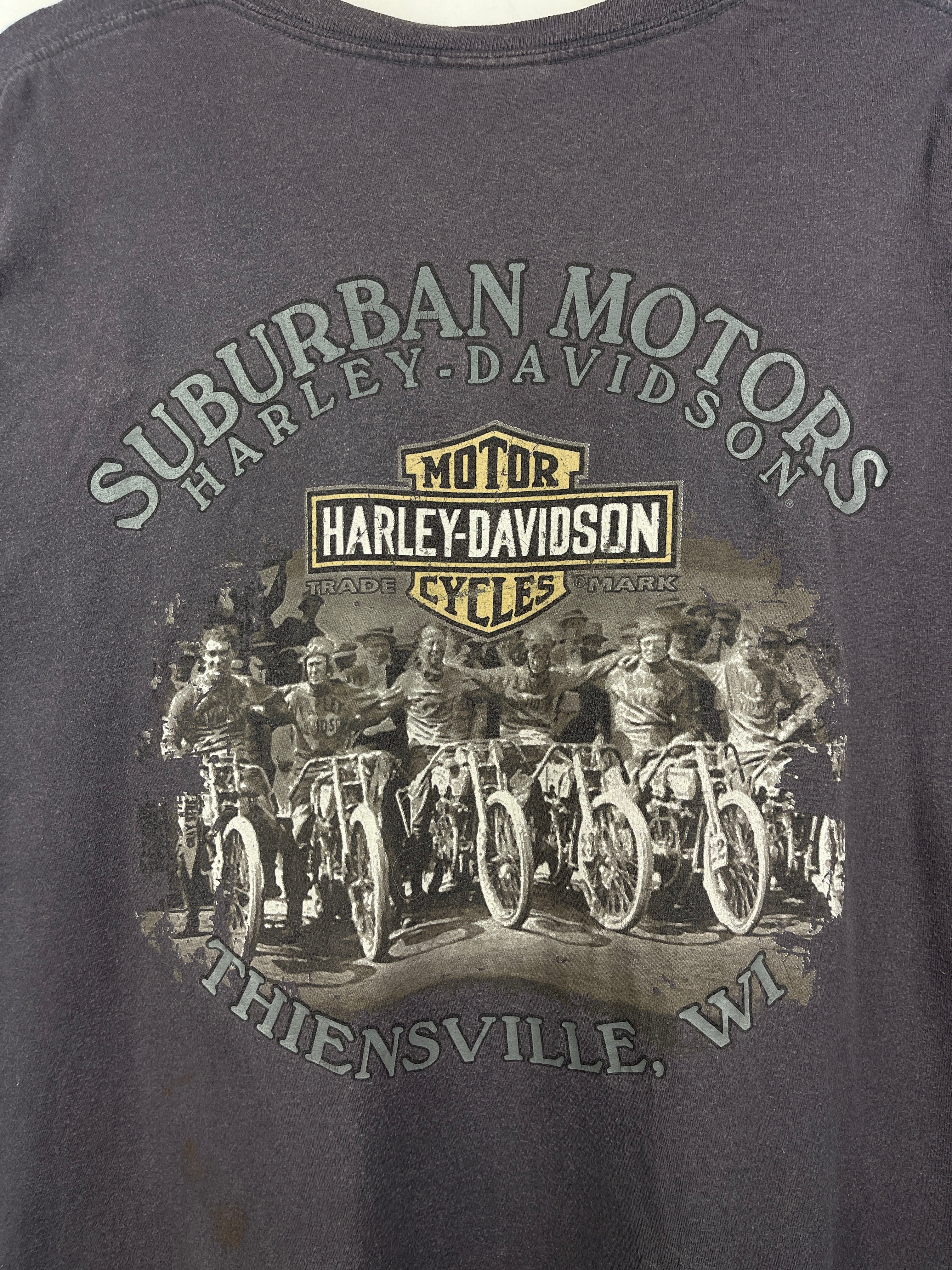 Vintage Harley Davidson Thiensville Wisconsin Grey Pocket Tee
