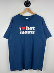 Vintage I Heart Hot Moms Comedy Navy Tee