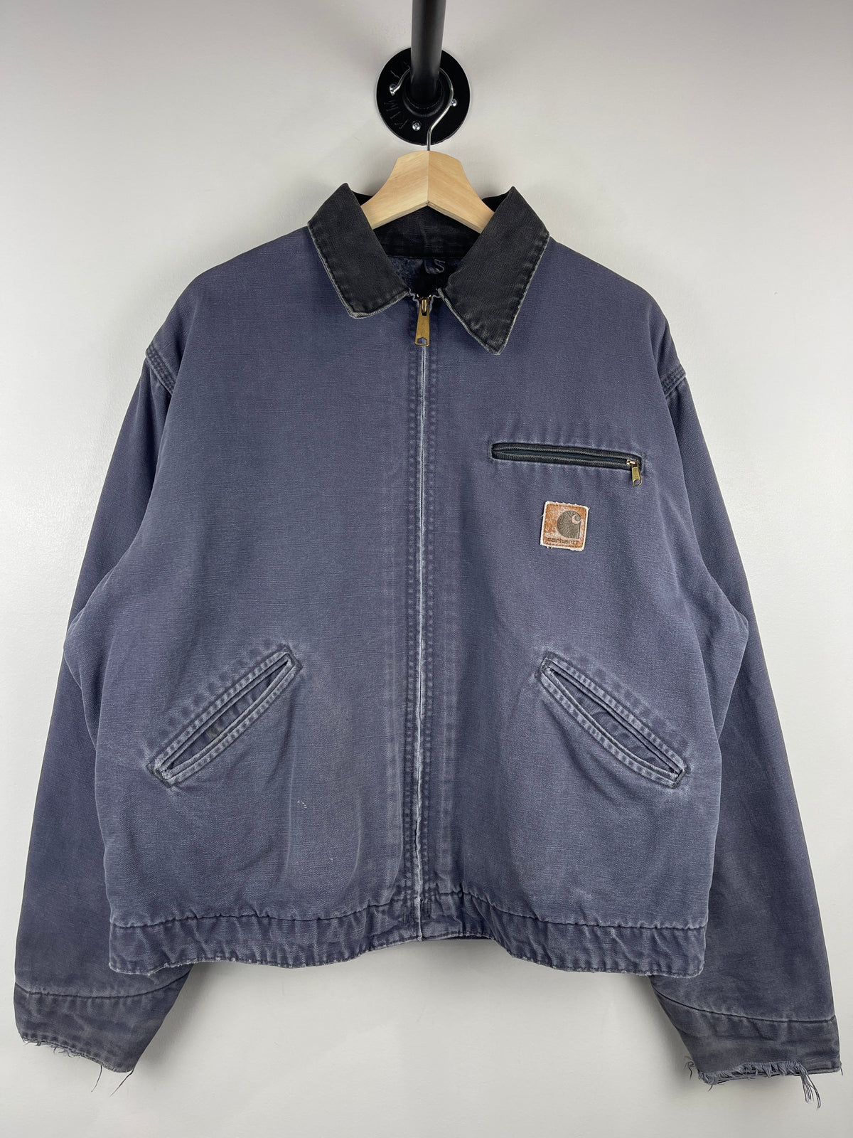 Vintage Carhartt Detroit Blanket Lined Petrol Blue Work Jacket J64 PTL