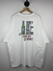 Vintage Big Dogs Honey Sorry I Came Home Half Drunk Beer White Tee